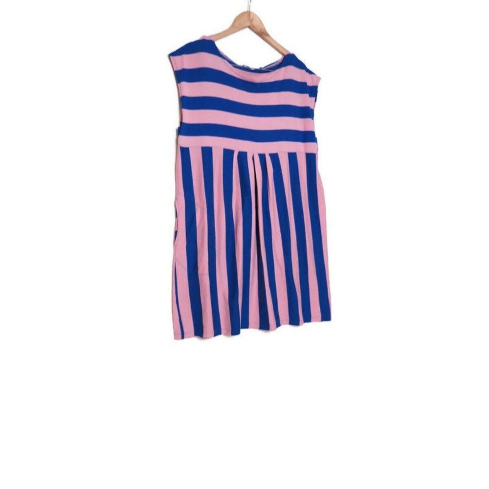 Gudrun Sjoden Pink Blue Stripe Tunic Top L